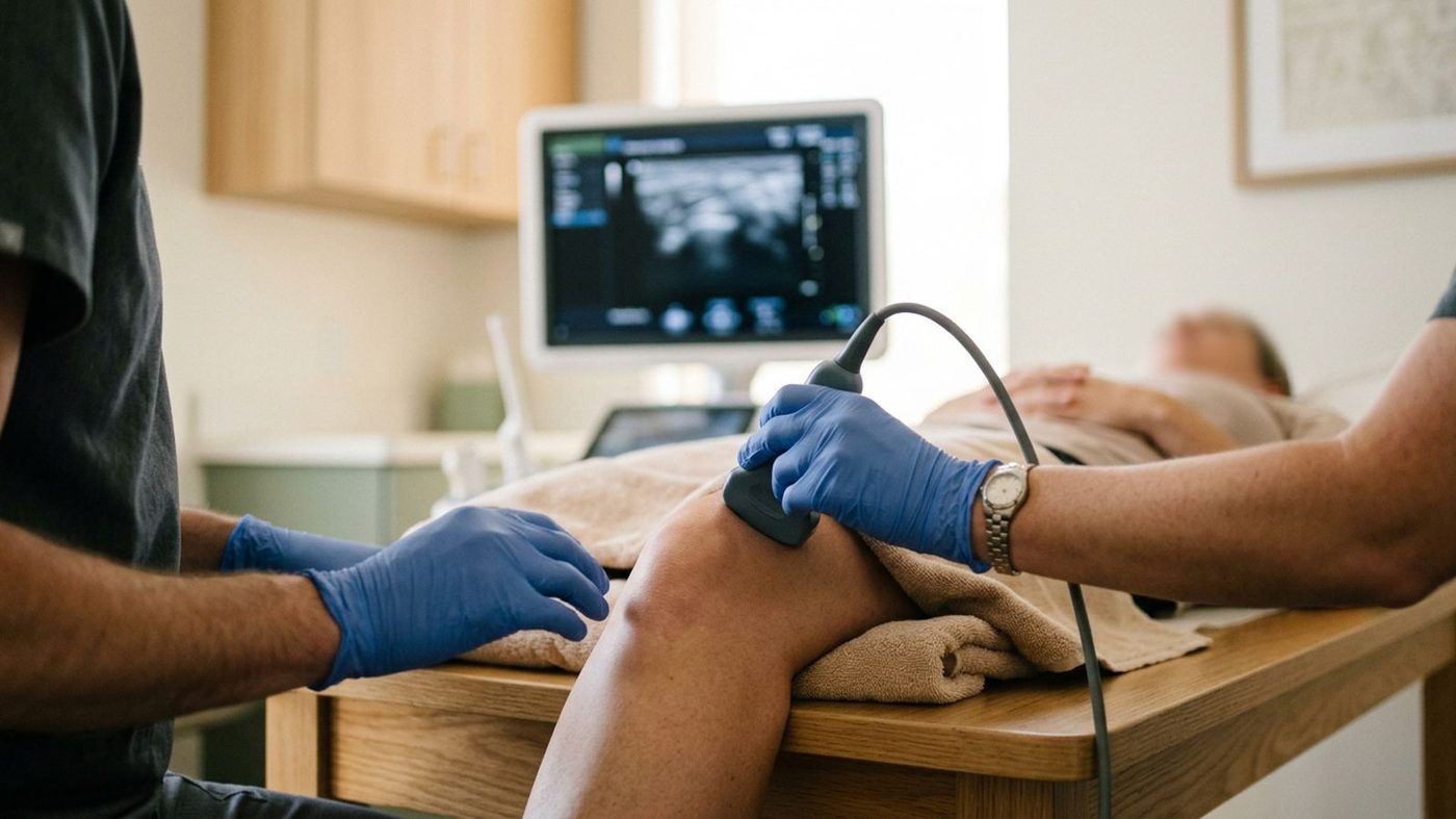 Ultrasound-guided assessment of a knee