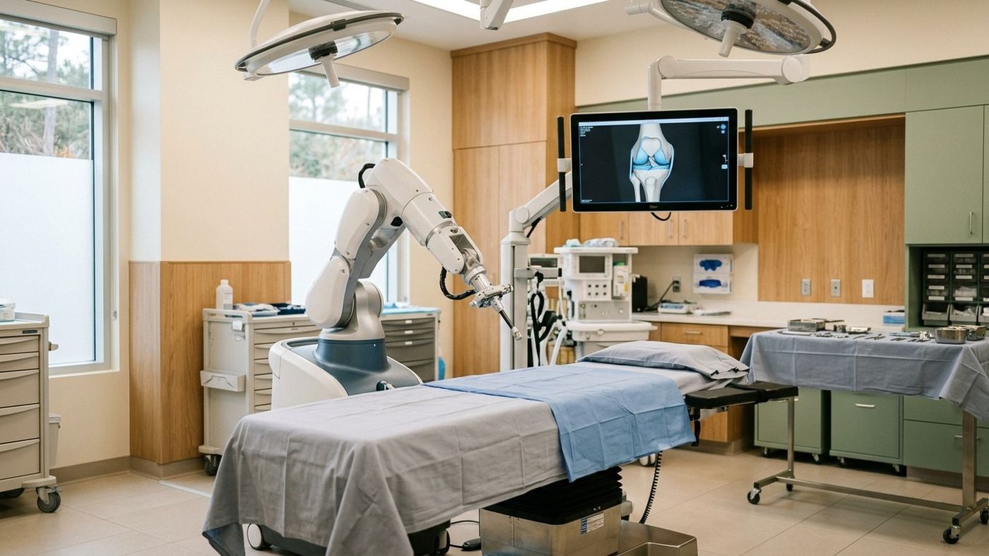 Robotic-assisted surgical arm in an outpatient operating room